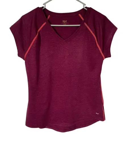 Everlast women's size medium cranberry short sleeve v-neck stretchy t-shirt