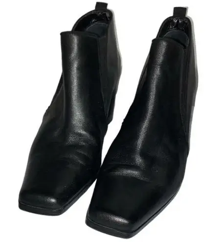 Worthington  90s y2k black leather 3 inch heel square toe booties size 8.5