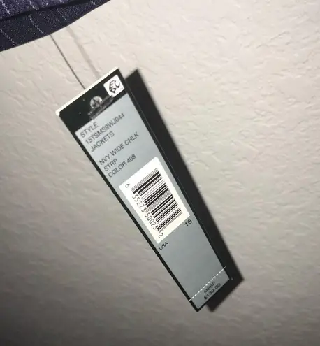 Tahari ASL Navy Pinstriped Blazer Sz 16 Navy BNWT