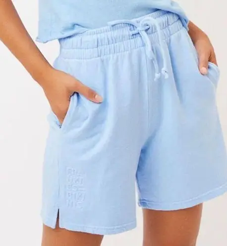 Frankies Bikinis Burl High Waist Sweat Short Medium Blue