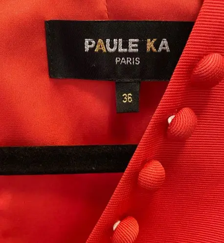 Paule Ka Red Button Front Mini Dress Size 36