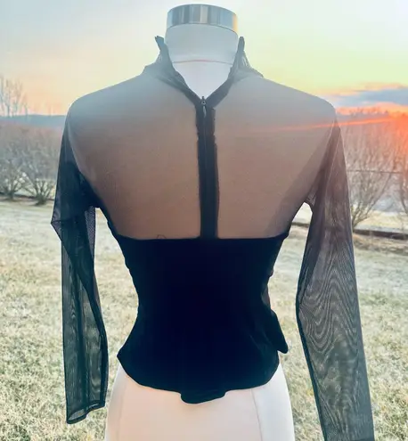 J.R.Nites J.R. Nites Elegant Black Beaded Floral Velvet Blouse J.R. Nites Elegant Black Beaded Floral Velvet Blouse