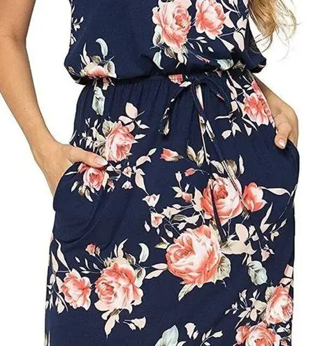 Simier Fariry Women's Hide Belly Blouson Knee Length Dress with Pockets XL