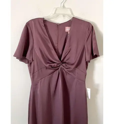 Show Me Your Mumu  Rome Twist Satin Gown Dress Plum Purple Size XXS NEW