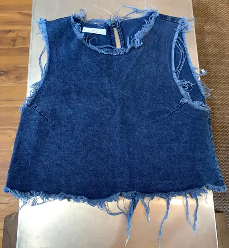 Mango Denim Cropped Tank