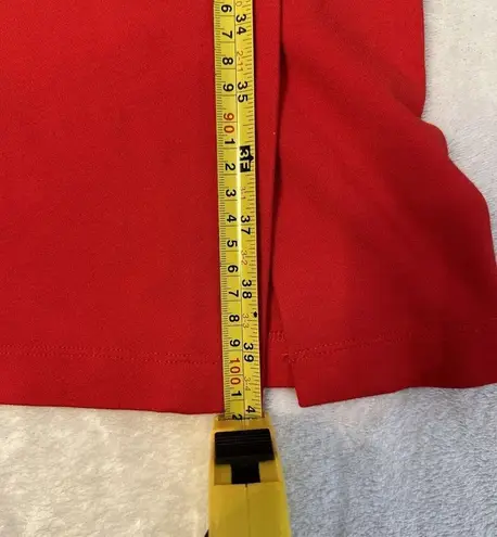 LK Bennett L.K. Bennett Womens Red Drape Detail Short Sleeve Zip Back Shift Dress Size 8