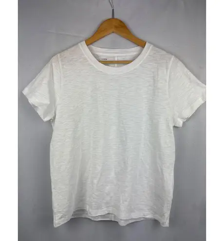 J.Crew White Girlfriend Tee Size L 100% Cotton New With Tags Made In Philippines