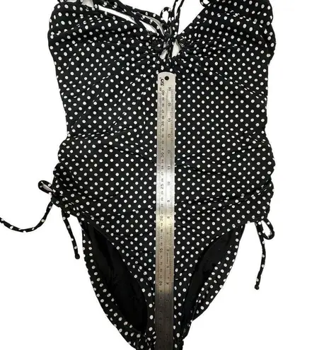 Newport News  Black and White Polka Dot One Piece Bathingsuit