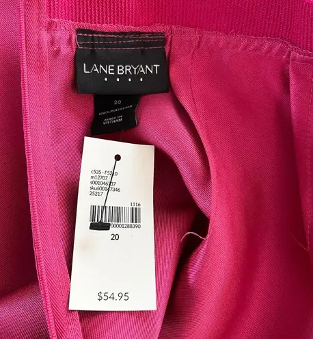 Lane Bryant  Skirt 20 Fuchsia Back Zipper Elastic Band New