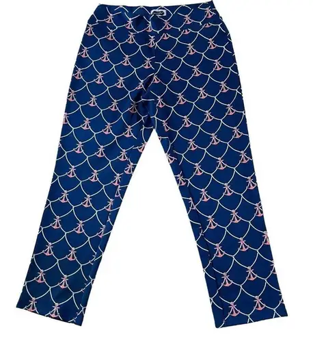 Mud Pie  Cropped Pants Leggings Stretchy Navy Nautical Coastal Size Small