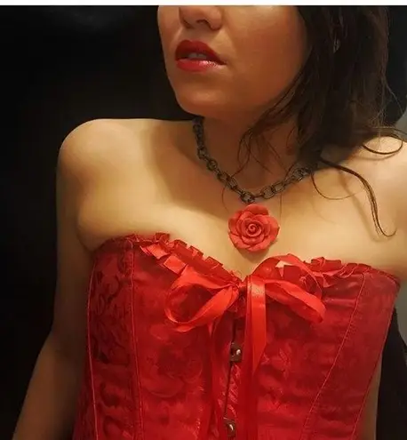 Red Rose Gun Metal Gothic New