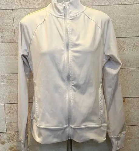 Athletic Works  Women's White Side Stripe Full Zip Activewear Jacket Size M