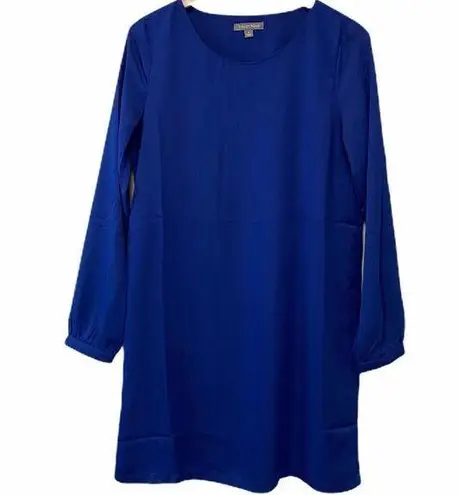 Tinley  Road Blue Long Sleeve Mini Dress Small Solid Holiday Blue Christmas Theme