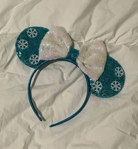 Disney Ears frozen Elsa headband light weight princess Mickey blue sequins