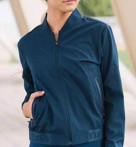 Zyia Women’s Chill Note Full Zip Lightweight Jacket Navy Blue Size Medium