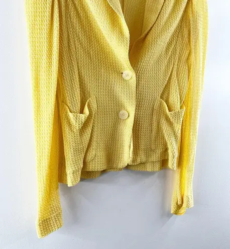 Missoni Vintage Cotton Lightweight Double Button Blazer Jacket Yellow 12