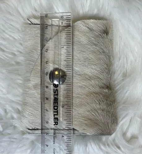 Hair on Hide Genuine Leather Card Holder with snap closure. Made in USA Tan