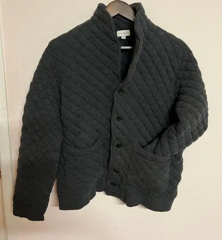 Club Monaco Charcoal gray 100% Cotton retro quilted jacket coat K.