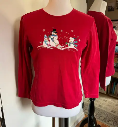 White Stag Small Red Snowman Top