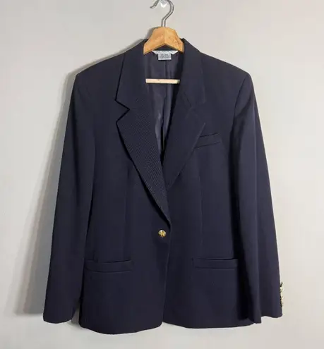 Vintage Austin Reed Wool Blazer Jacket Women's 12 Blue Formal Career Interview