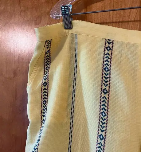Soft Surroundings Yellow Laguna Tribal Boho Crop Pants Beach Petites Size PXL