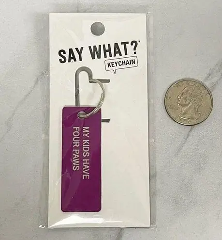 About Face "My Kids Have Four Paws" Purple Keychain Pet Parent ✨