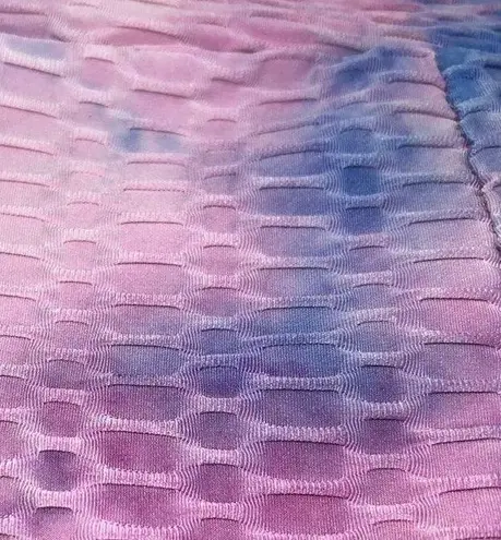 None Tik Tok Famous High Waisted Waffle Knit Leggings w/Scrunched Bottom-Tie-Dyed-S