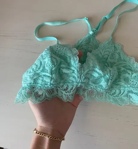 Forever 21 turquoise teal lace racer back bralette