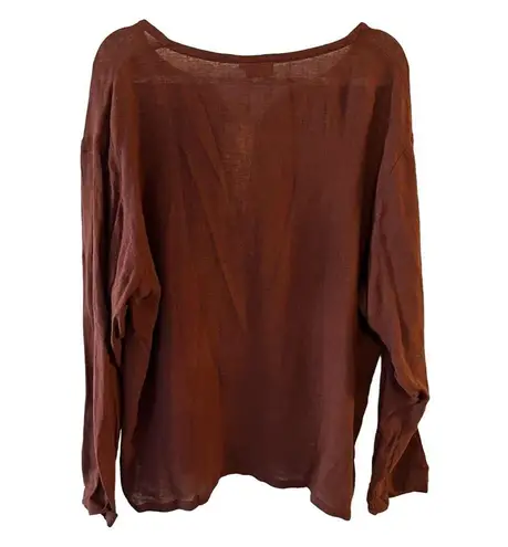 Island Importer Vino Linen Blend Lanai Shirt Boho Beachy Lagenlook Tunic Large