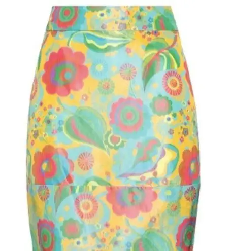 Marni floral a line skirt multicolor size 6 Yellow