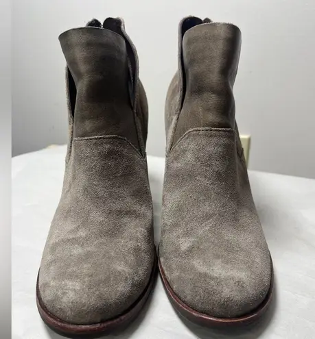 Kork-Ease Castaneda “Castle Suede” Brown Gray Leather Bootie Sz 8