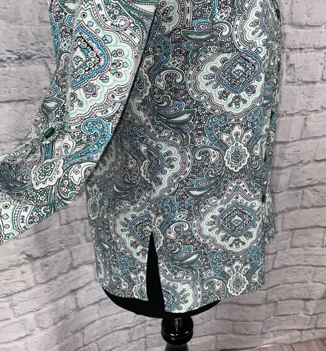 Notations petite paisley print button down blouse sz petite small