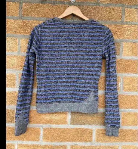 T By Alexander Wang Set Blue Striped Long Sleeve Sweatshirt and shorts XS