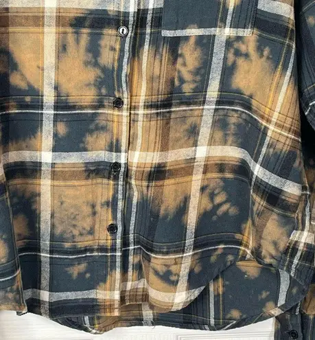 Star Wars Upscaled Flannel Shirt Bleached Dye Baby Yoda On Back