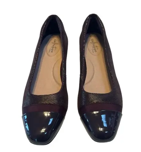 Clarks  Juliet Monte Womens 9N Pumps Shoes Iridescent Textured‎ Burgundy Leather