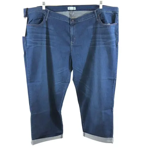 James Jeans Womens Slim Boyfriend Jeans Cuffed Dark Wash Stretch Plus Size 32