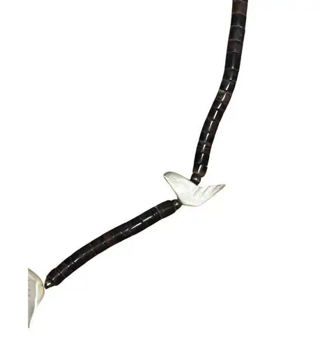 Native American Southwestern Bird Fetish Dark Brown Heishi Shell Necklace Choker