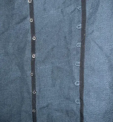 Elizabeth and James Blue Rumpled Bedford Jacket Shirt Size Medium $295