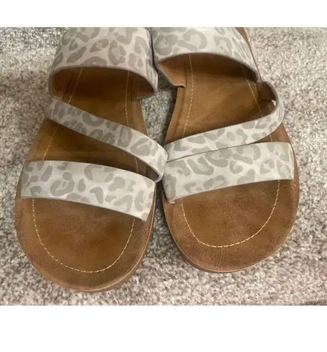 Corky’s Lydia Grey Leopard Slide Sandal, 9 Gray