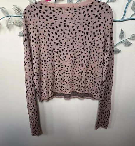 Beach Riot Newport Sweater Taupe Spot Cheetah Animal Print Small