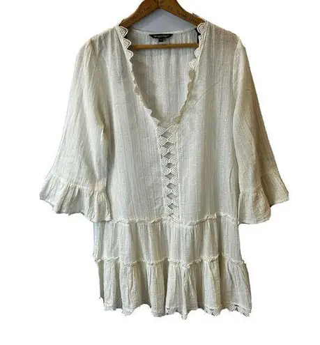 Spiaggia Dolce Cover Up Womens Size XS Lace Sheer Off White Cotton Sheer Swim