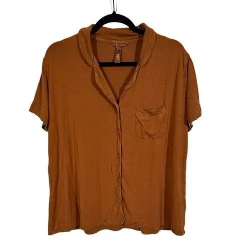 SKIMS Soft Lounge Short Sleeve Sleep Shirt in Copper