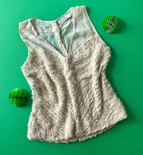 Robert Rodriguez top size 6 cream ruffle sweetheart