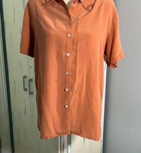 Fragile Women's Terracotta/Rust Button Down Shirt by