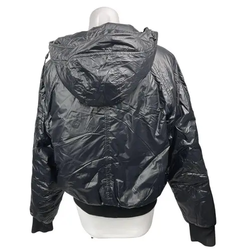 Voice of Insiders Aviator Black Detachable Hoodie Down Puffer Coat Jacket Sz M/L Size M