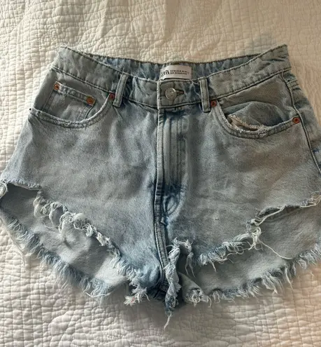 ZARA Blue Denim Shorts Size 8