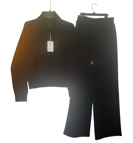 REORIA Women’s Two piece Sweatshirt Sweatpants Lounge Wear Black Size Small