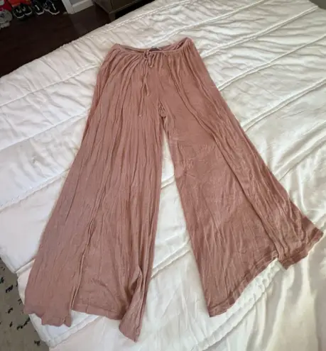 Free People beach intimately nude mauve palazzo wide leg pants S