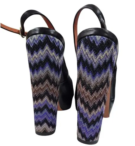 Missoni Women's Platform Slingback Peep Toe Heels Shoes 40 9-9.5 Made in Italy