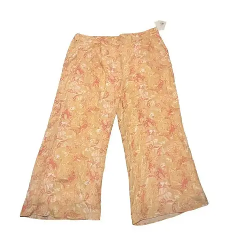 Wonderly Women's Plus Size Wide Leg Pants Paisley Elastic Waist 4x NWT